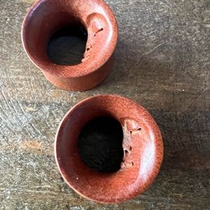 Wooden moon tunnels body jewelry